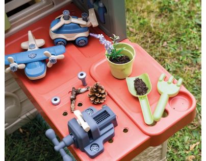 Smoby Domeček Life Nature s dílnou pro kutily