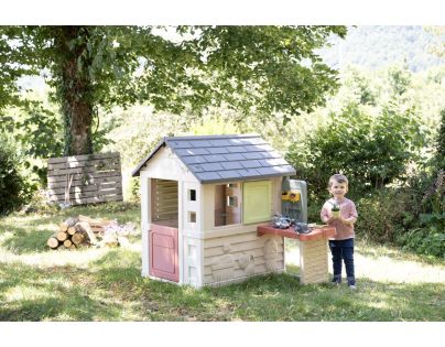 Smoby Domeček Life Nature s dílnou pro kutily