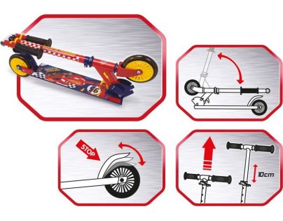 Smoby Koloběžka Cars skládací se 2 kolečky - Poškozený obal