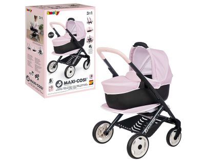 Smoby Kombinovaný kočárek Maxi Cosi pro panenky světle růžový