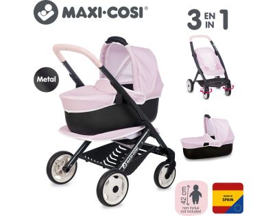 Smoby Kombinovaný kočárek Maxi Cosi pro panenky světle růžový