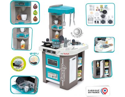 Smoby Kuchyňka Tefal Studio Bubble modrošedá elektronická