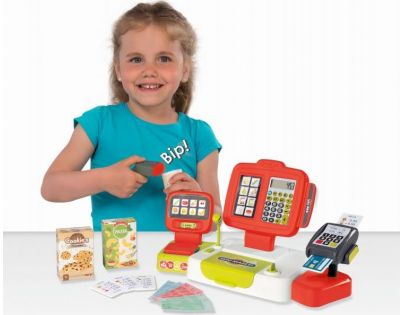 Smoby Pokladna elektronická s váhou červená