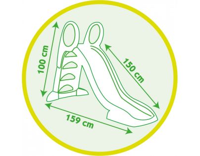 Smoby Skluzavka KS 150 cm s vlhčením tyrkysová a zelená