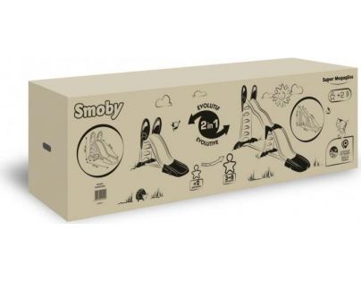 Smoby Skluzavka Super Megagliss 2 v 1 modrozelená skluzná plocha 150 - 375 cm