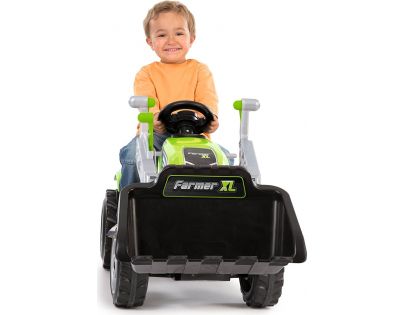 Smoby Šlapací traktor Farmer Max se lžící a vozíkem zelený - Poškozený obal 