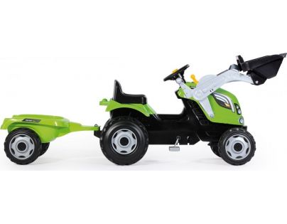 Smoby Šlapací traktor Farmer Max se lžící a vozíkem zelený - Poškozený obal 