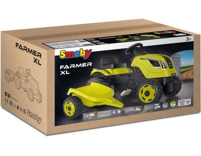 Smoby Šlapací traktor Farmer XL zelený s vozíkem 710130