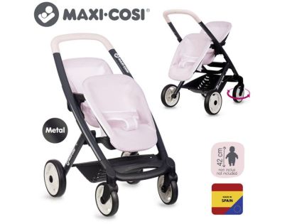 Smoby Sportovní kočárek pro panenky dvojčata Maxi Cosi sv. růžový