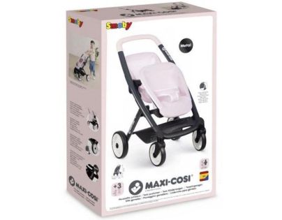 Smoby Sportovní kočárek pro panenky dvojčata Maxi Cosi sv. růžový