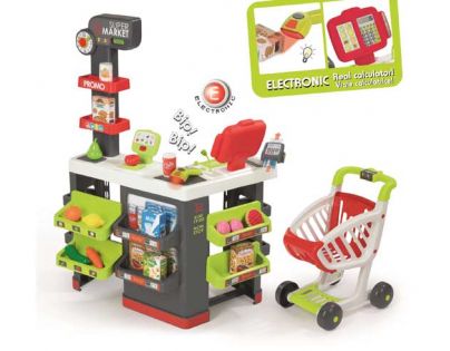 Smoby Supermarket s nákupním vozíkem a množstvím příslušenství