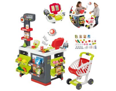 Smoby Supermarket s nákupním vozíkem a množstvím příslušenství