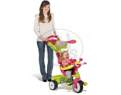 Smoby Tříkolka Baby Driver Confort stříška, zeleno- růžová 434118