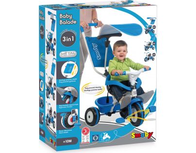 Smoby Tříkolka Baby Balade Modrá
