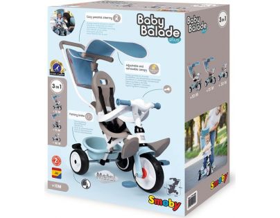 Smoby Tříkolka Baby Balade Plus modrá