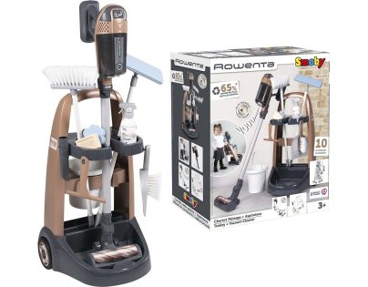 Smoby Vozík pro malou uklízečku s tyčovým vysavačem Rowenta