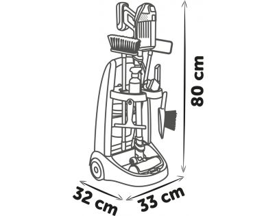 Smoby Vozík úklidový s vysavačem Rowenta