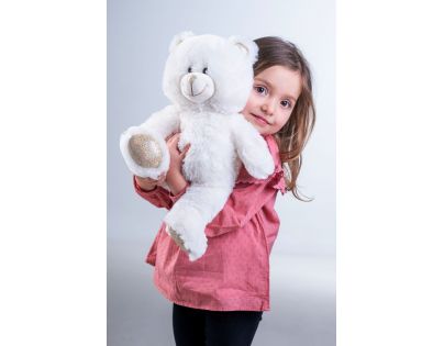 Teddies Snílek medvěd bílý plyš 40 cm na baterie