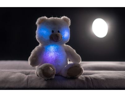 Teddies Snílek medvěd bílý plyš 40 cm na baterie