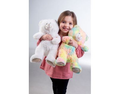 Teddies Snílek medvěd duhový plyš 40 cm na baterie