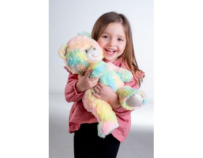 Teddies Snílek medvěd duhový plyš 40 cm na baterie