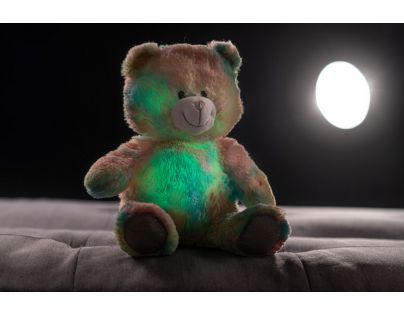 Teddies Snílek medvěd duhový plyš 40 cm na baterie