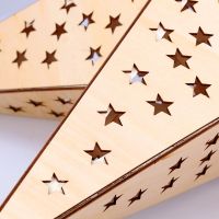 Solight LED dřevěná vánoční hvězda, závěsná, časovač, 20x LED, 65cm, 2x AA 6