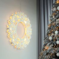 Solight LED dřevěný vánoční věnec, 10x LED, bílá, 30cm, časovač, 2x AA - Poškozený obal 4