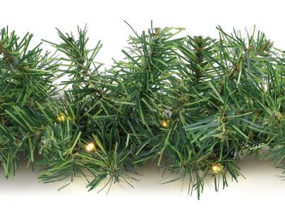 Solight LED vánoční girlanda s jehličím, 7m, 112x LED, časovač, 230V, IP44