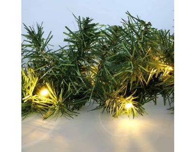 Solight LED vánoční girlanda s jehličím, 7m, 112x LED, časovač, 230V, IP44