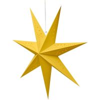 Solight LED vánoční hvězda zlatá, závěsná, časovač, 60cm, 20x LED, 2x AA 2