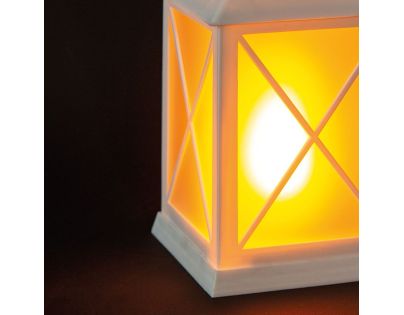 Solight LED vánoční lucerna bílá, 20cm, časovač, 2x AA