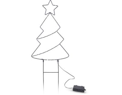 Solight LED venkovní dekorace vánoční stromeček, 85x LED, časovač, 68cm, 3x AA