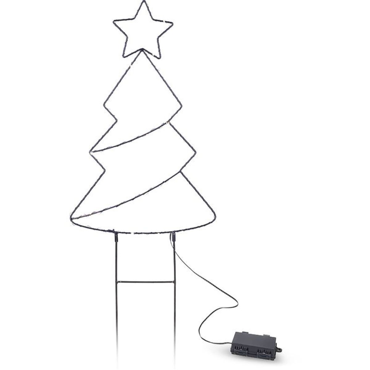 Solight LED venkovní dekorace vánoční stromeček, 85x LED, časovač, 68cm, 3x AA