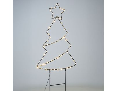 Solight LED venkovní dekorace vánoční stromeček, 85x LED, časovač, 68cm, 3x AA