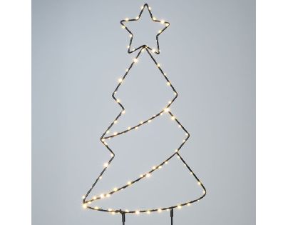 Solight LED venkovní dekorace vánoční stromeček, 85x LED, časovač, 68cm, 3x AA