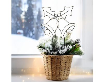 Solight LED venkovní dekorace zvonečky, 100x LED, časovač, 55cm, 3x AA