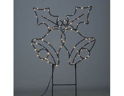 Solight LED venkovní dekorace zvonečky, 100x LED, časovač, 55cm, 3x AA