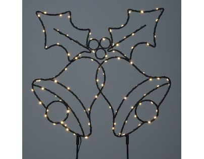 Solight LED venkovní dekorace zvonečky, 100x LED, časovač, 55cm, 3x AA