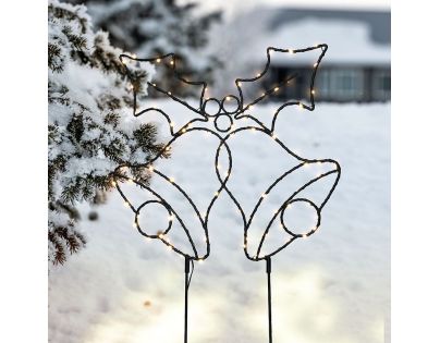 Solight LED venkovní dekorace zvonečky, 100x LED, časovač, 55cm, 3x AA