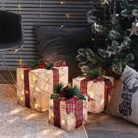 Solight Sada 3 LED vánočních dárků, 48x LED, IP44, 230V 2