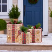 Solight Sada 3 LED vánočních dárků, 48x LED, IP44, 230V 3