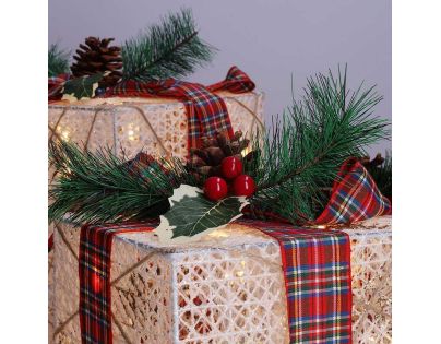 Solight Sada 3 LED vánočních dárků, 48x LED, IP44, 230V