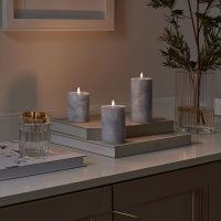 Solight Sada LED svíček s časovačem, 3x svíčka, 10,13,15cm, šedá, 2xAA 4