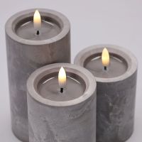 Solight Sada LED svíček s časovačem, 3x svíčka, 10,13,15cm, šedá, 2xAA 5