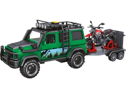 Sparkys 1:14 - Vozidlo lesní stráže s přívěsem a motorkou (se zvukem a světly)