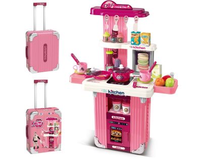 Sparkys 2v1 Kufr a kuchyň s příslušenstvím - růžová