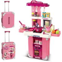 Sparkys 2v1 Kufr a kuchyň s příslušenstvím - růžová