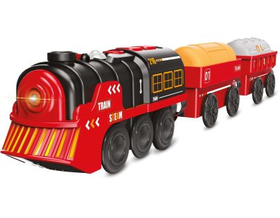 Sparkys BABU vláčky - RC Parní vlak - červený (se zvuky, světly a kouřovými efekty)