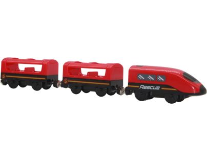 Sparkys BABU vláčky - Vlak Hasiči s vagóny na baterie